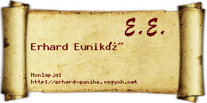 Erhard Euniké névjegykártya